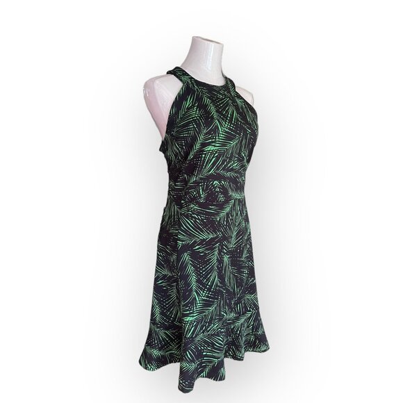 Michael Kors Green and Black Palm Print Knit Dress large - Picture 2 of 11